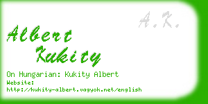 albert kukity business card